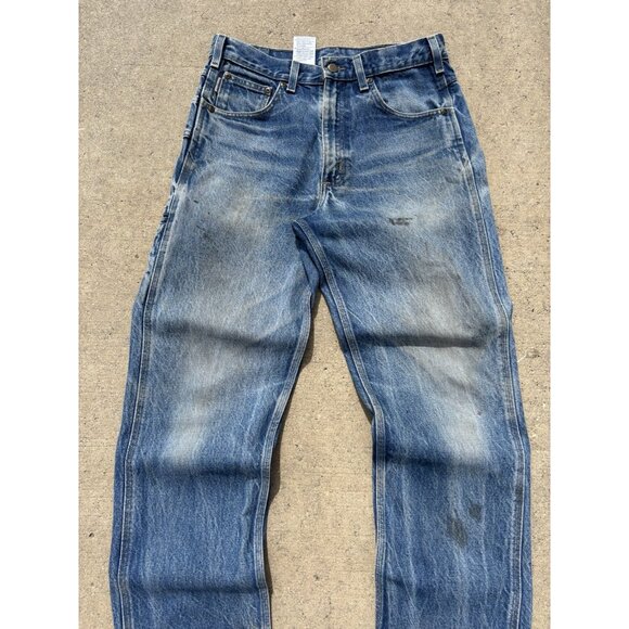 Vintage Y2K Carhartt Carpenter Raw Denim Blue Jean - Picture 8 of 10